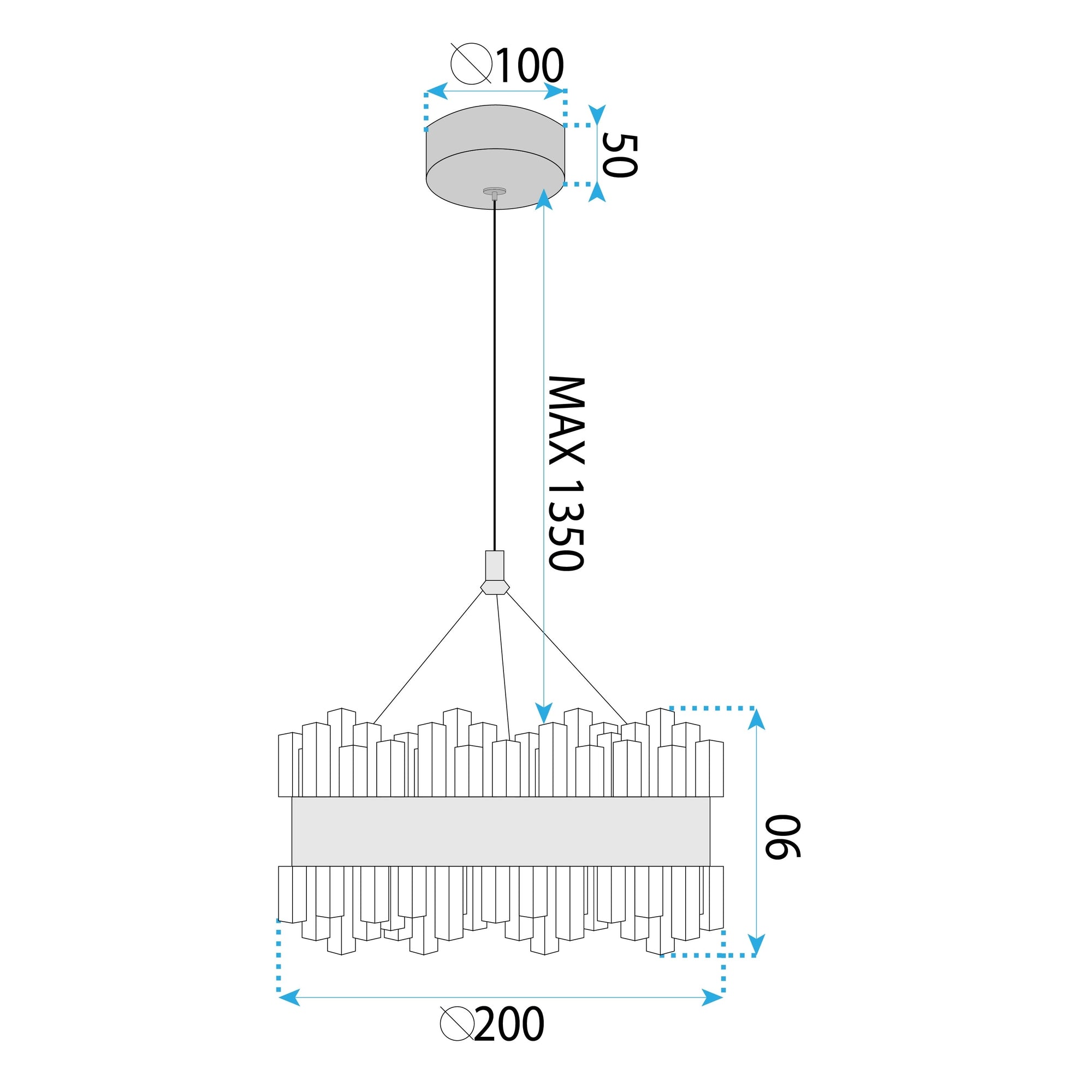 Lampa Wisząca Kryształowa Led Lhj099-cp Złota  6