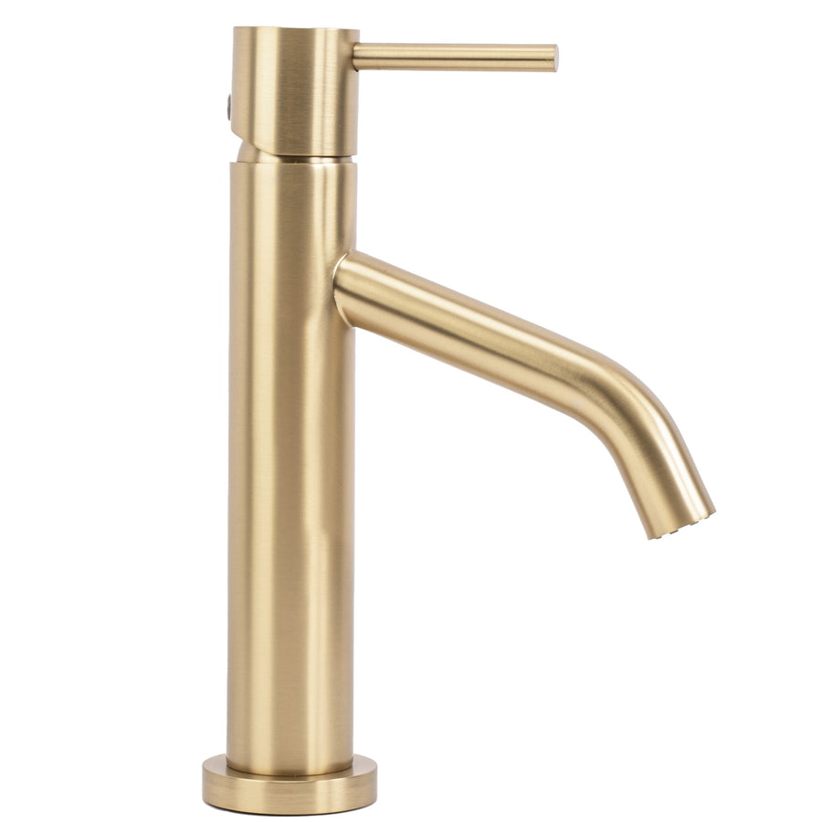 Bateria Umywalkowa REA LEVEL Szczotkowana Złota Niska Brush Gold