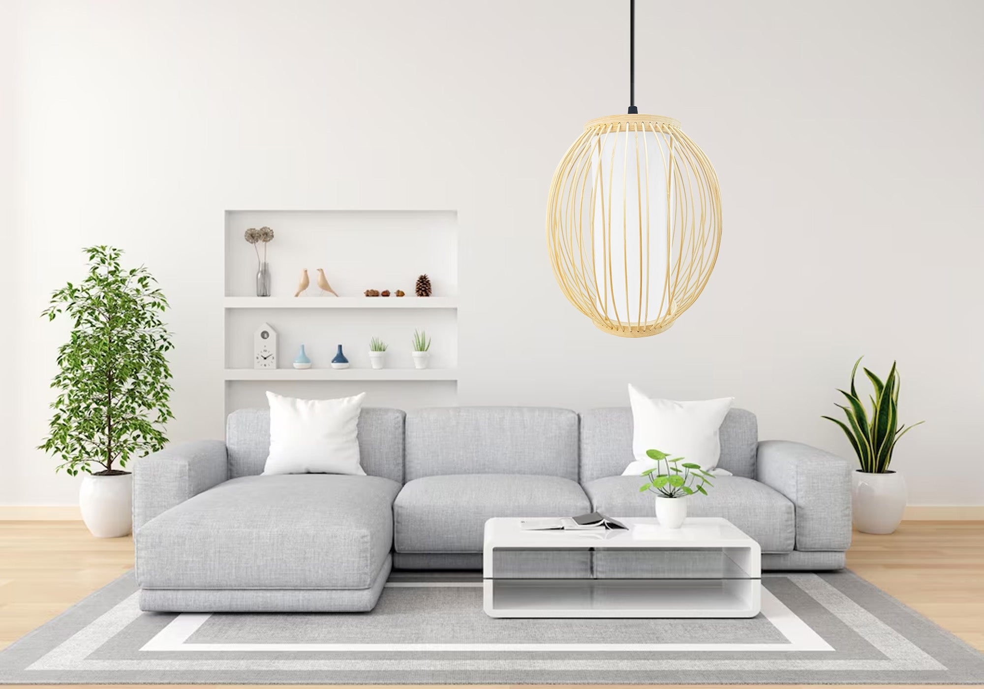 Lampa Wisząca Bambusowa APP1634-1CP  5