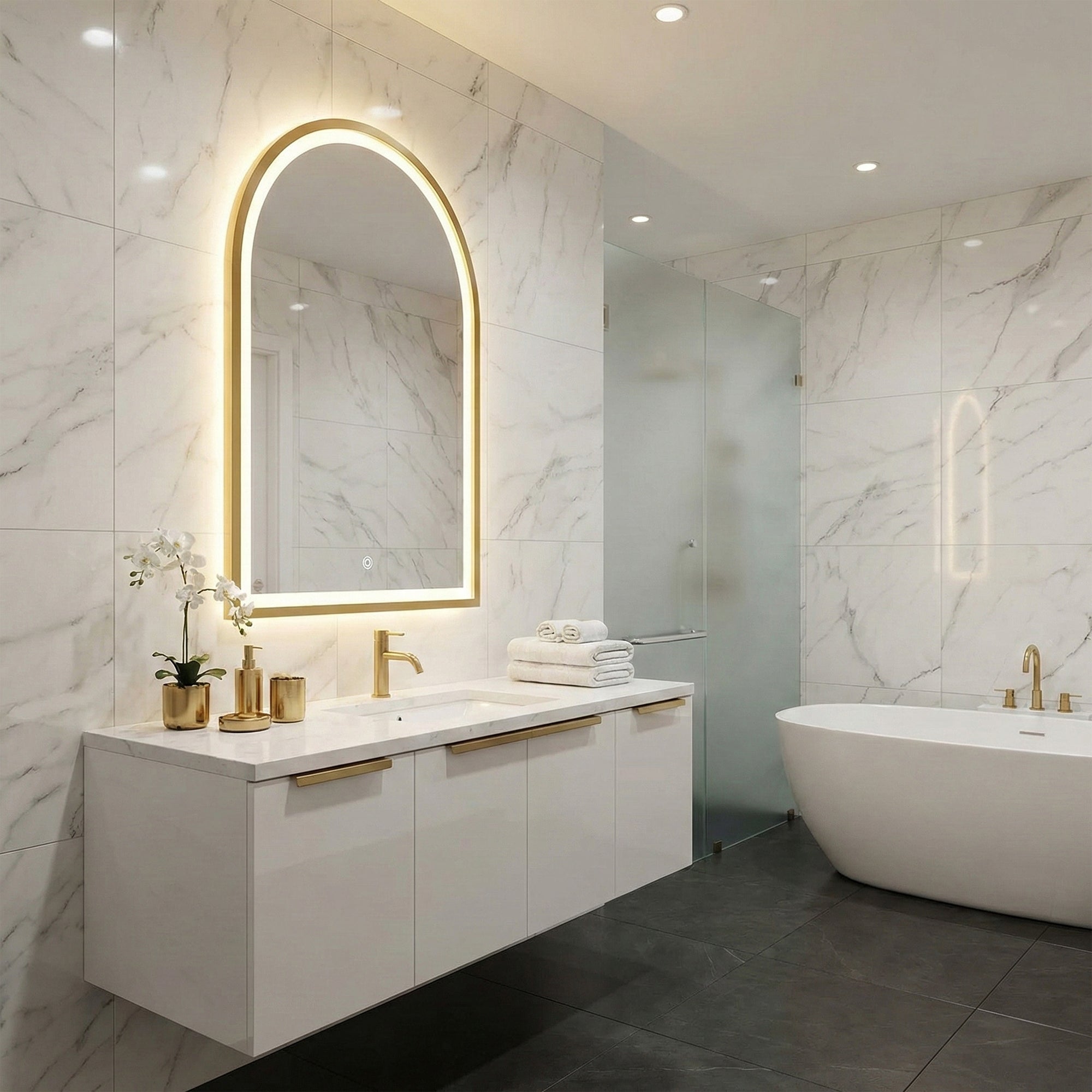 LUSTRO ŚCIENNE LED 60x100cm DART GOLD  7