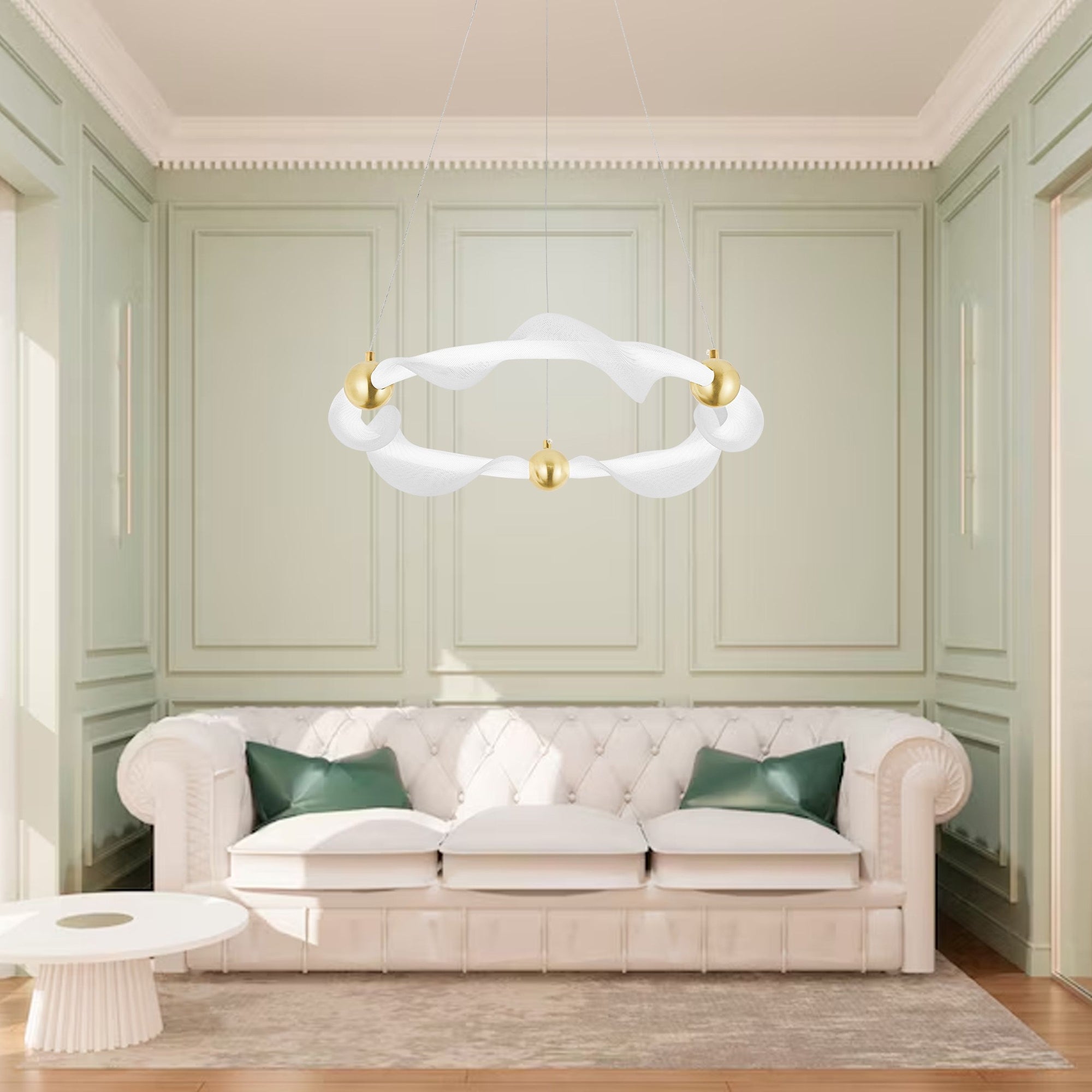 Lampa Wisząca Led G010-cp Biały/złoty  8