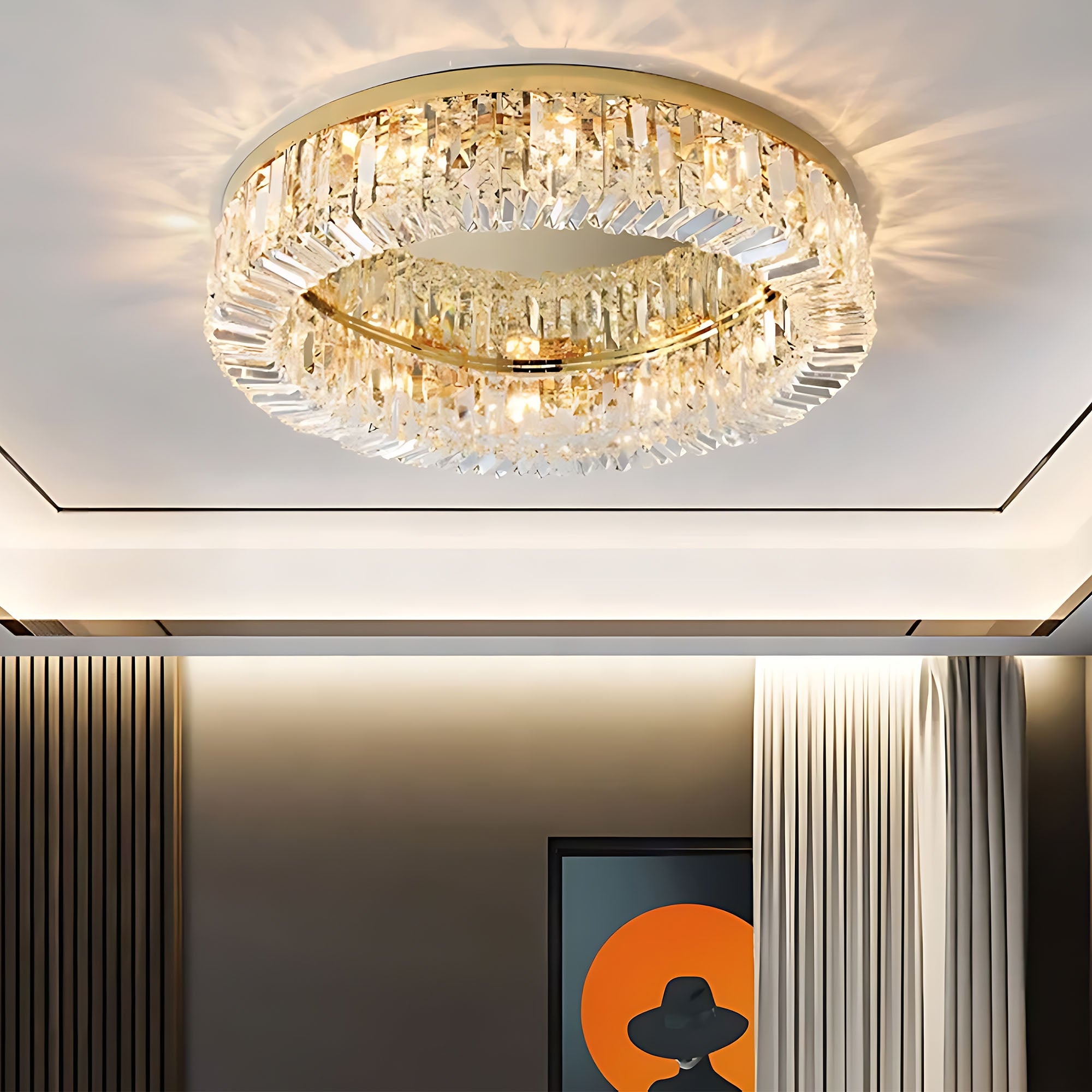 Lampa Kryształowa Plafon APP1729-8C 60 Cm Złota  6