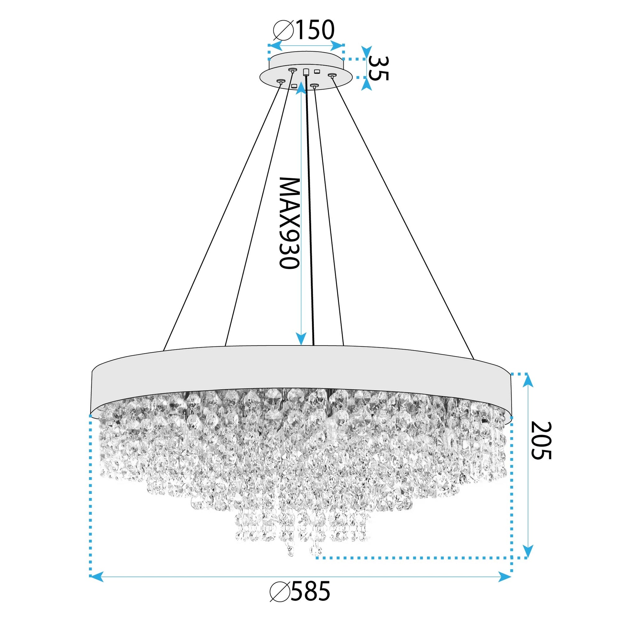 Lampa sufitowa wisząca APP1787-16CP 60 cm Złota  7