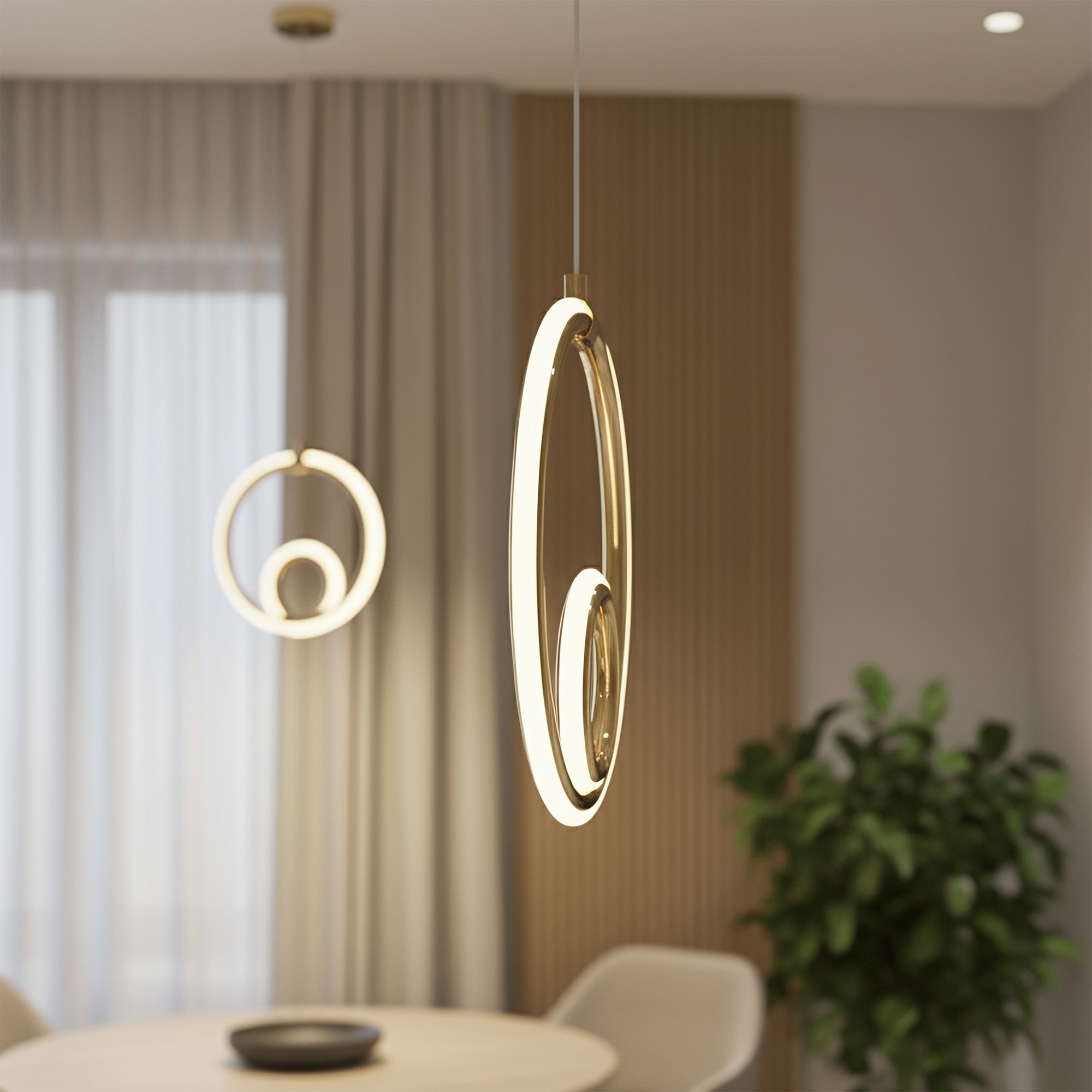 Lampa Sufitowa Wisząca Led Lhj094-1cp Złota  3