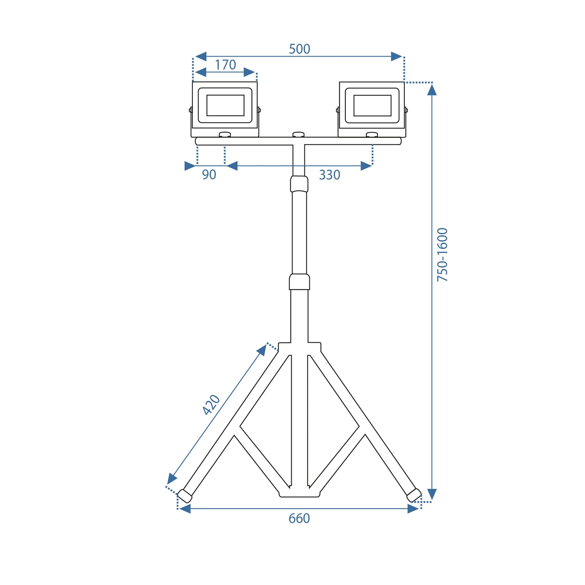Halogen LED budowlany na statywie RSL005-2x50N  10