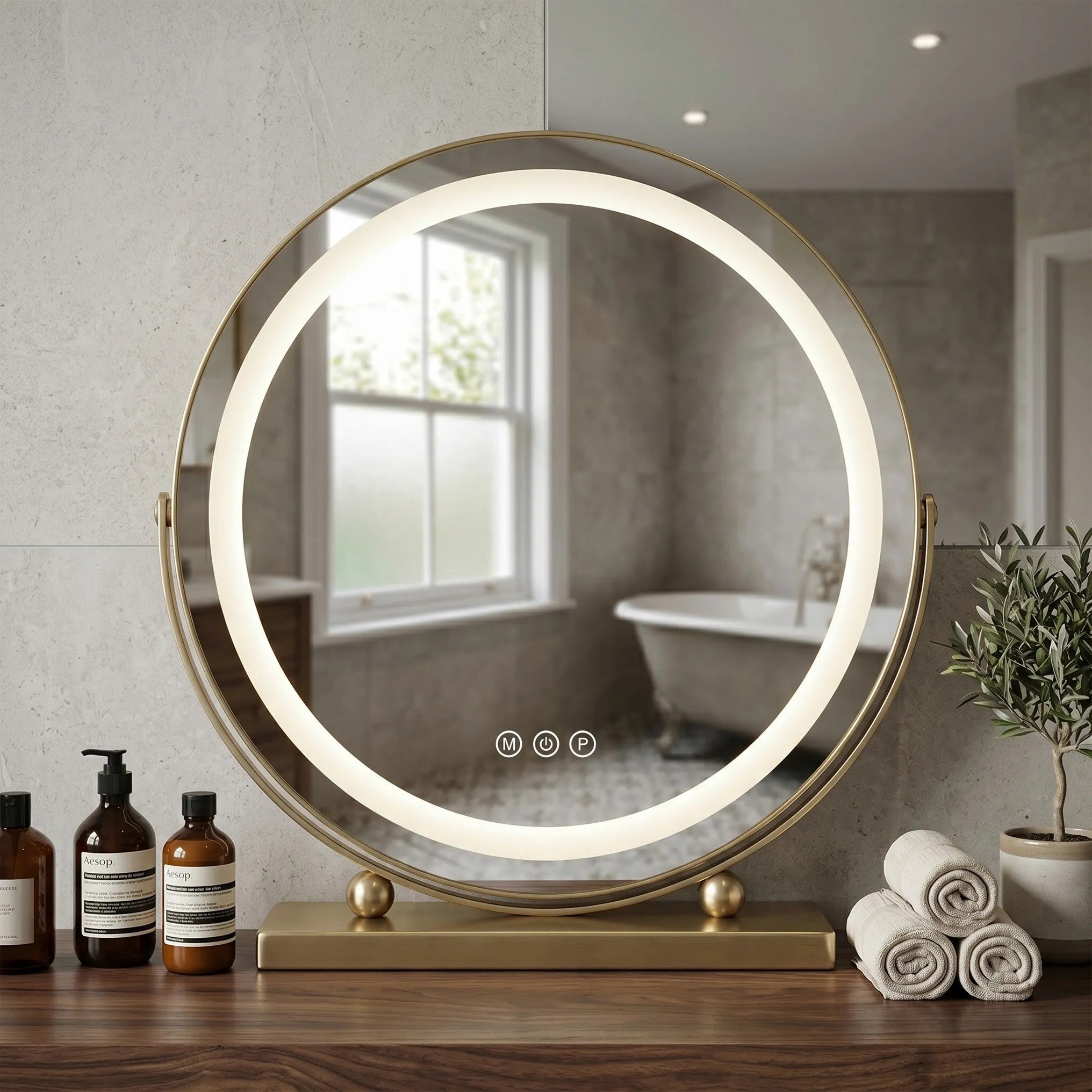 Lustro LED MAKE-UP L.Gold 40 cm  6