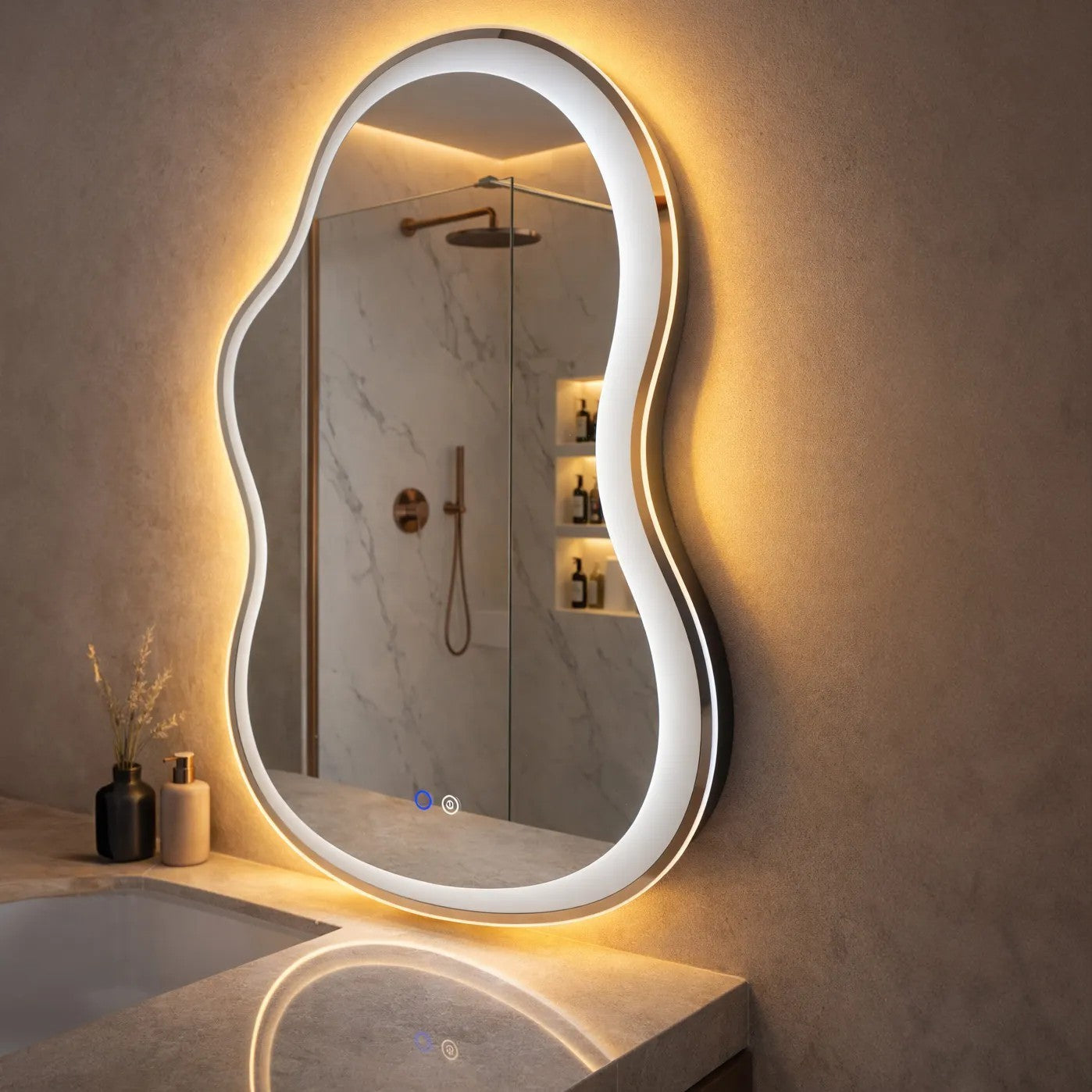 LUSTRO ŚCIENNE LED UNO DOUBLE 80x55 cm  6