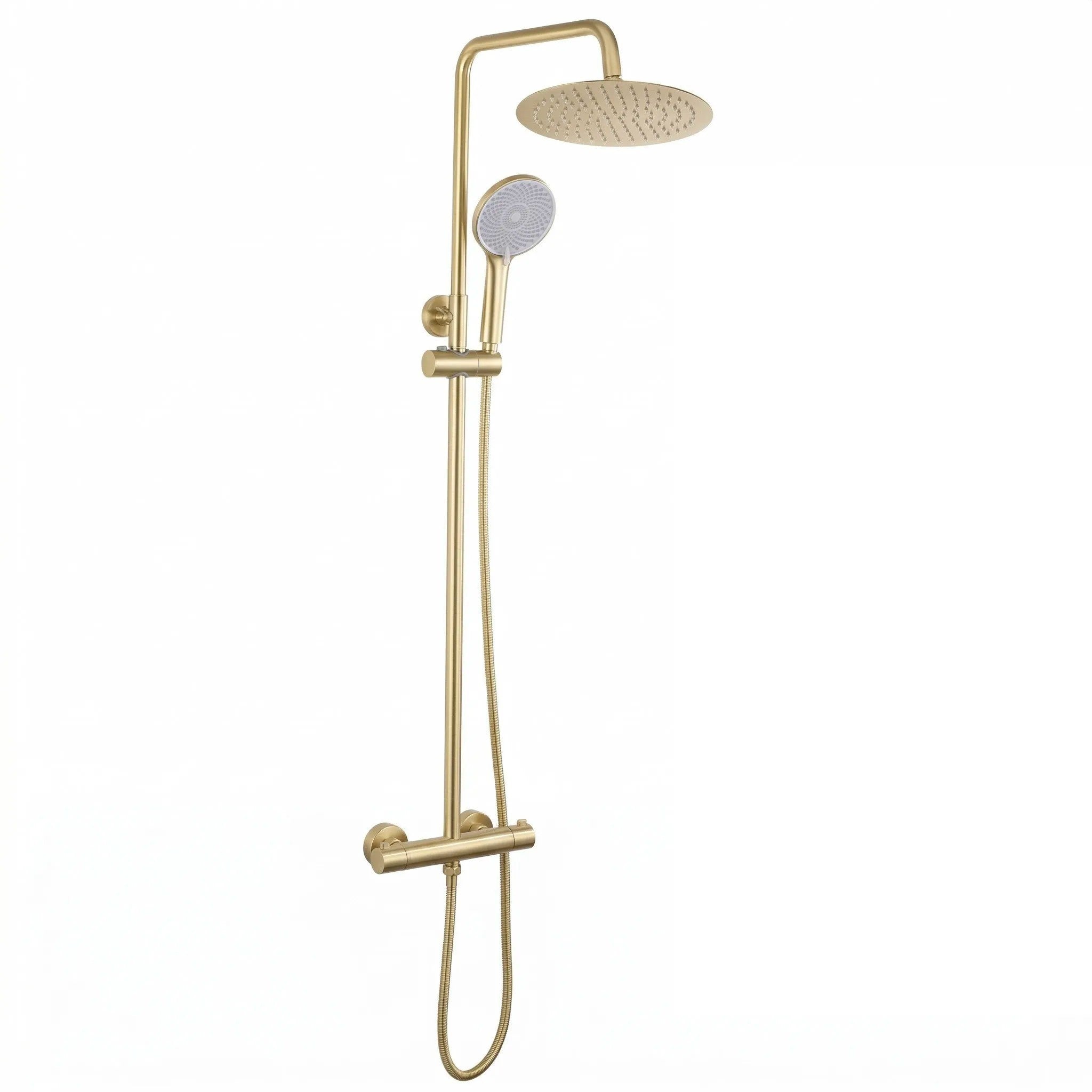 Zestaw Natryskowy bez wylewki  z termostatem Rea Lungo Złoty Szczotkowany  6