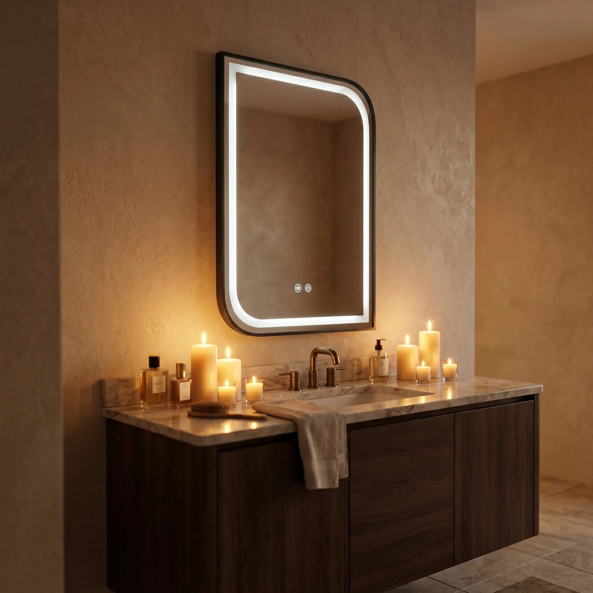 Lustro ścienne LED ZONE 70X50 Czarne  6