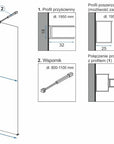 Ścianka prysznicowa Rea Aero N 80 Transparent z półką i wieszakiem Evo