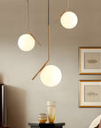 Lampa Sufitowa Wisząca Szklana Kula  G106-1W Złota Biała  7