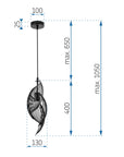 Lampa sufitowa nowoczesna loft APP977-1CP Czarna