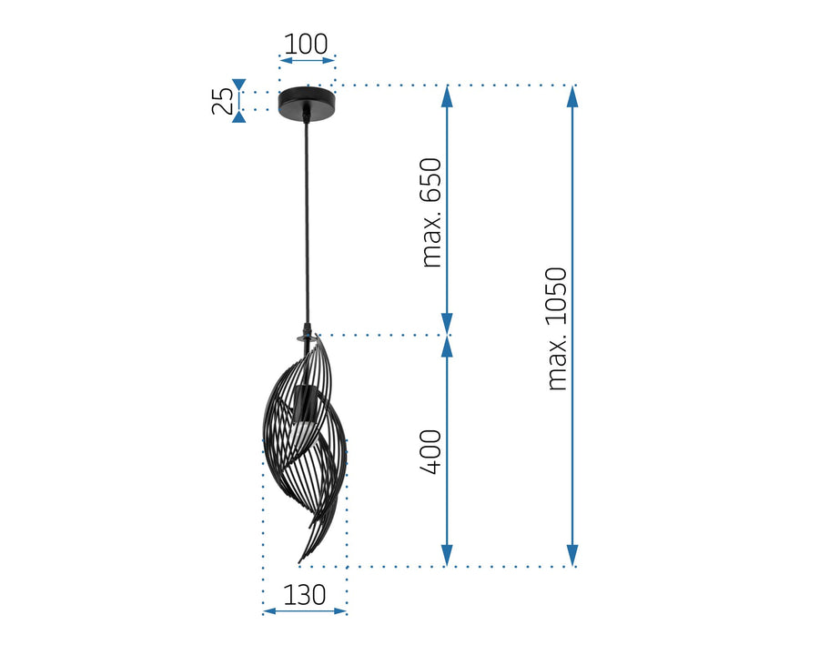Lampa sufitowa nowoczesna loft APP977-1CP Czarna