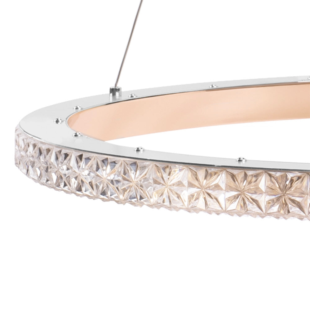 Lampa Wisząca Led Ms009-cp Jasne Różowe Złoto 59cm  3