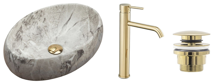 Zestaw Linda Stone + bateria wysoka Lungo gold + korek uniwersalny złoty