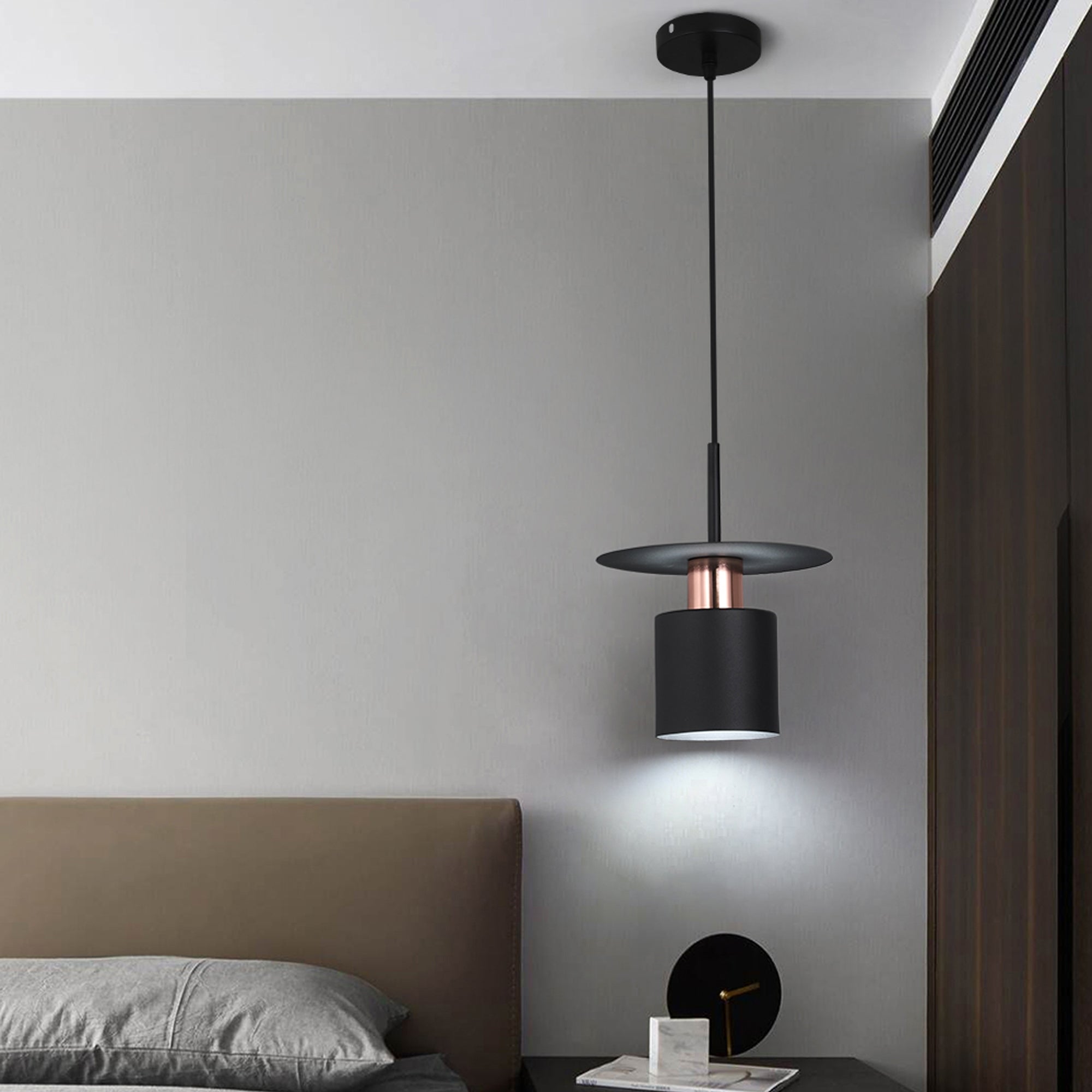 Lampa Wisząca APP1145-1CP Czarna Różowe Złoto  6