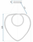 Lampa Sufitowa Wisząca Loop LED + Pilot APP796-cp Czarna
