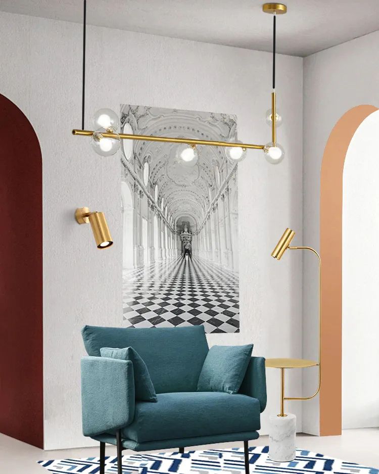 Lampa Wisząca Szklane Kule APP690-6CP Złota