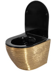 Misa WC podwieszana Carlo Mini Rimless Flat czarna złota szczotkowana
