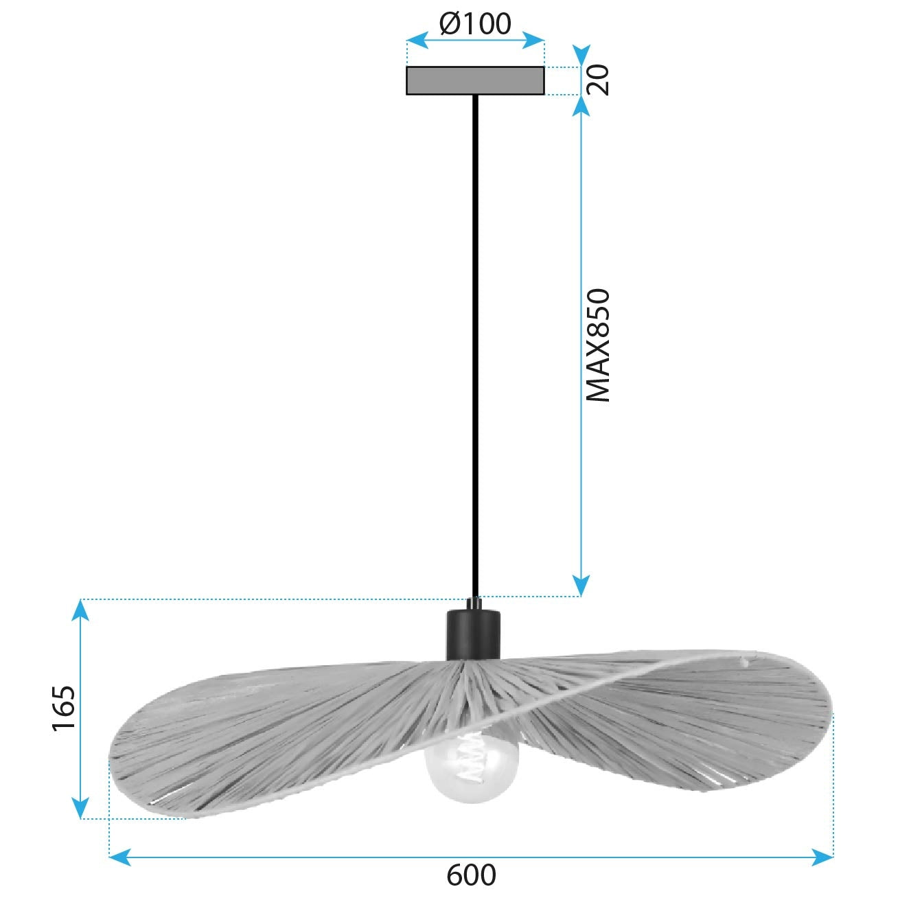 Lampa Sufitowa APP1831-1CP Black  4