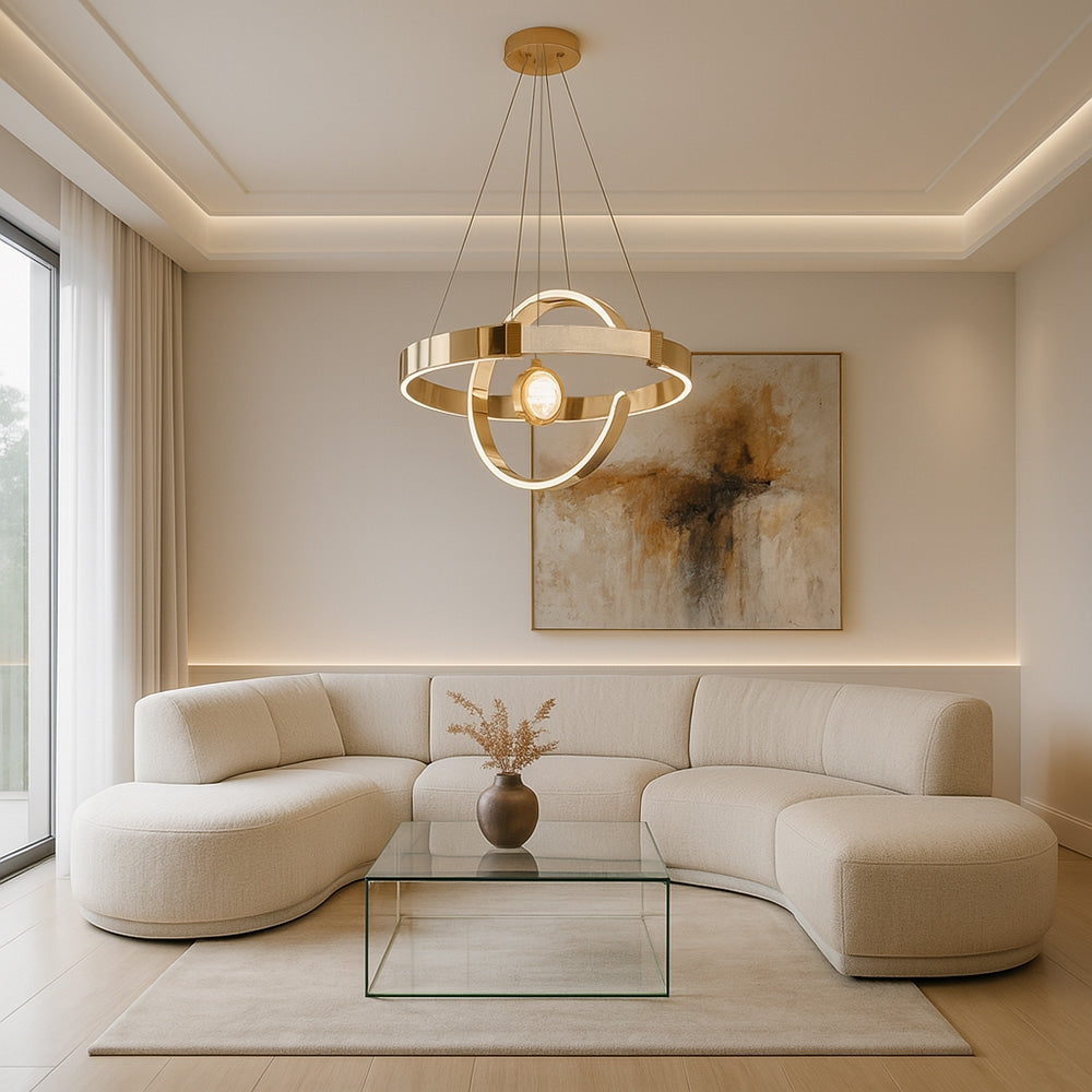 Lampa Sufitowa Wisząca Led Lhj060-cp Złota  2