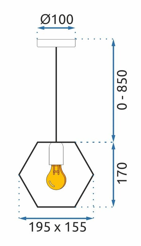 Lampa Wisząca APP1131-1CP Czarno złota  6