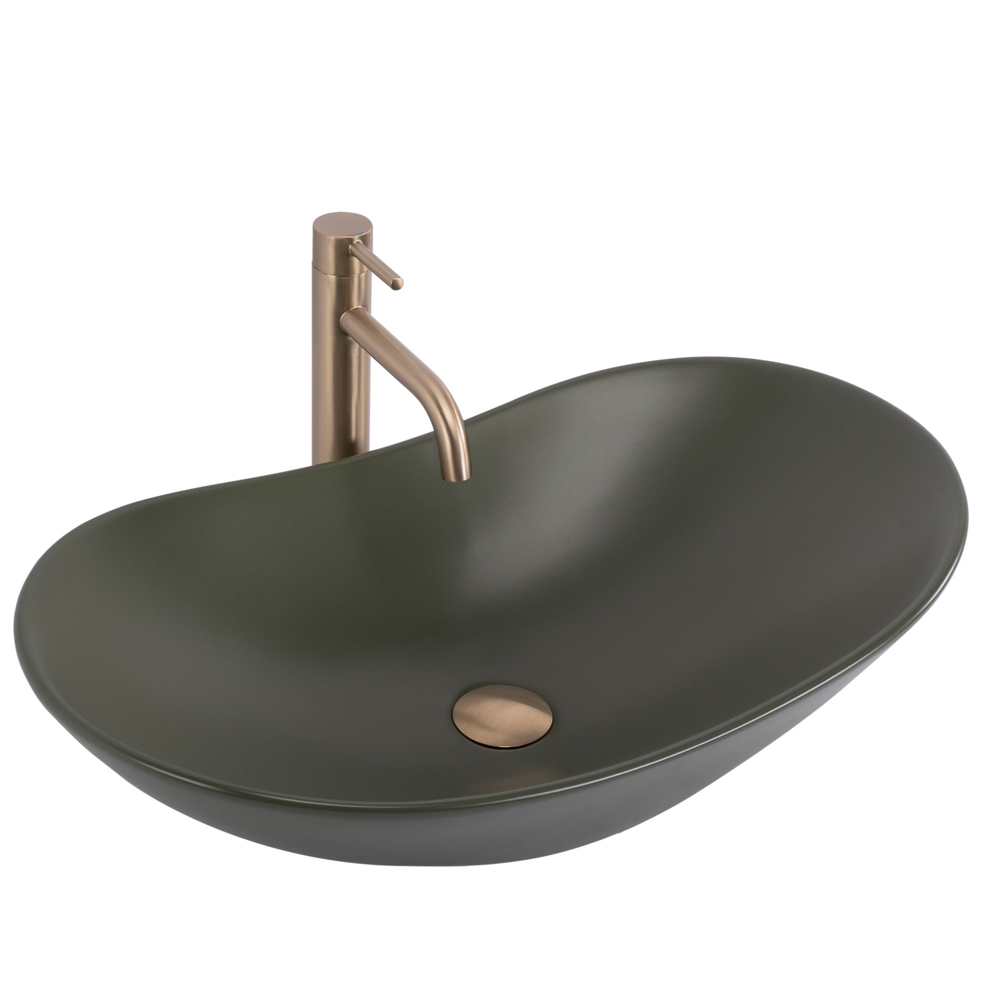 Umywalka nablatowa Rea Royal Olive Matt  11