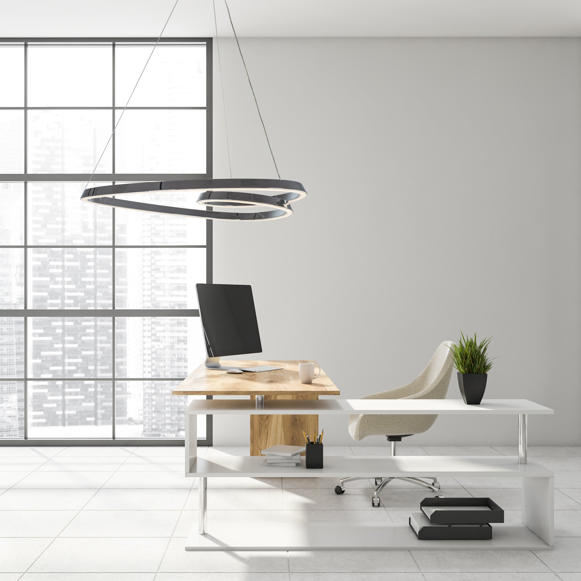 Lampa Sufitowa Wisząca Loop LED + Pilot APP798-cp Chrom  7