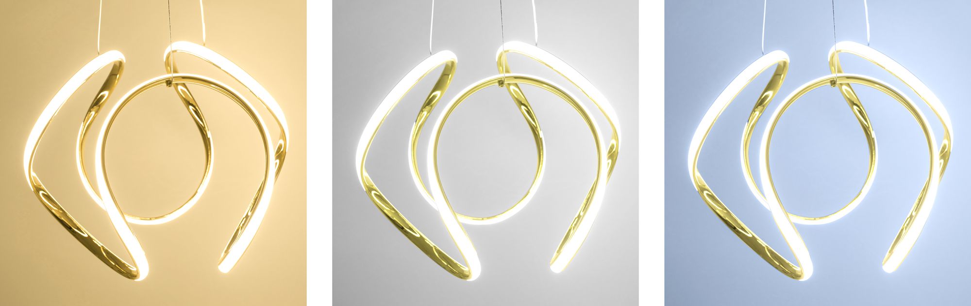 Lampa Sufitowa Wisząca Nowoczesna LED + PILOT APP386-CP Złota