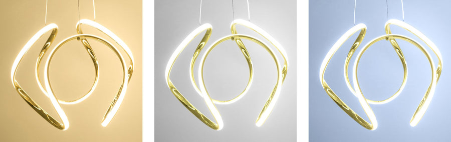 Lampa Sufitowa Wisząca Nowoczesna LED + PILOT APP386-CP Złota