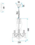 Lampa Sufitowa Wisząca Ebt013-3cp Czarna  5