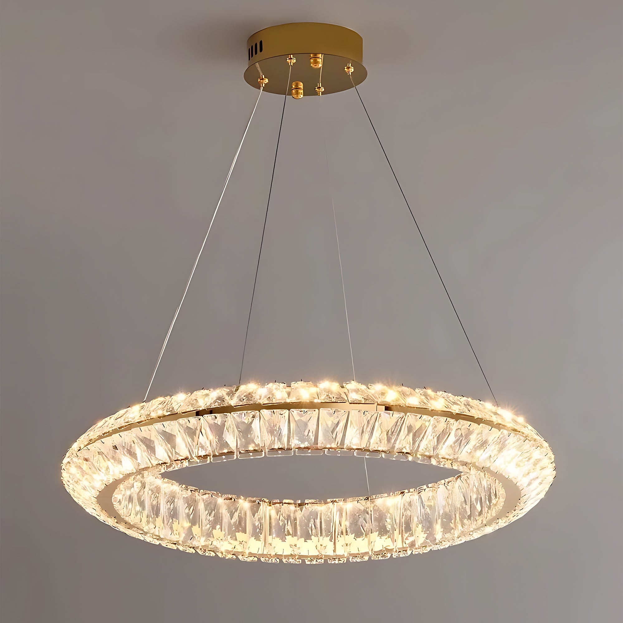 Lampa Sufitowa Wisząca Led App1768-cp Złota 60cm  5
