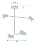Lampa Wisząca 4-ramienna APP1708-4CP Czarna + Złoto  14