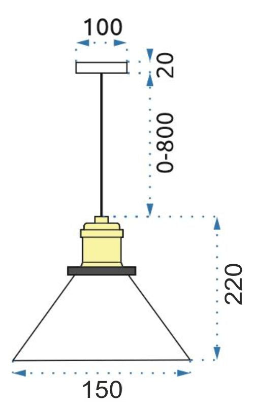 Lampa sufitowa wisząca szklana Verto D