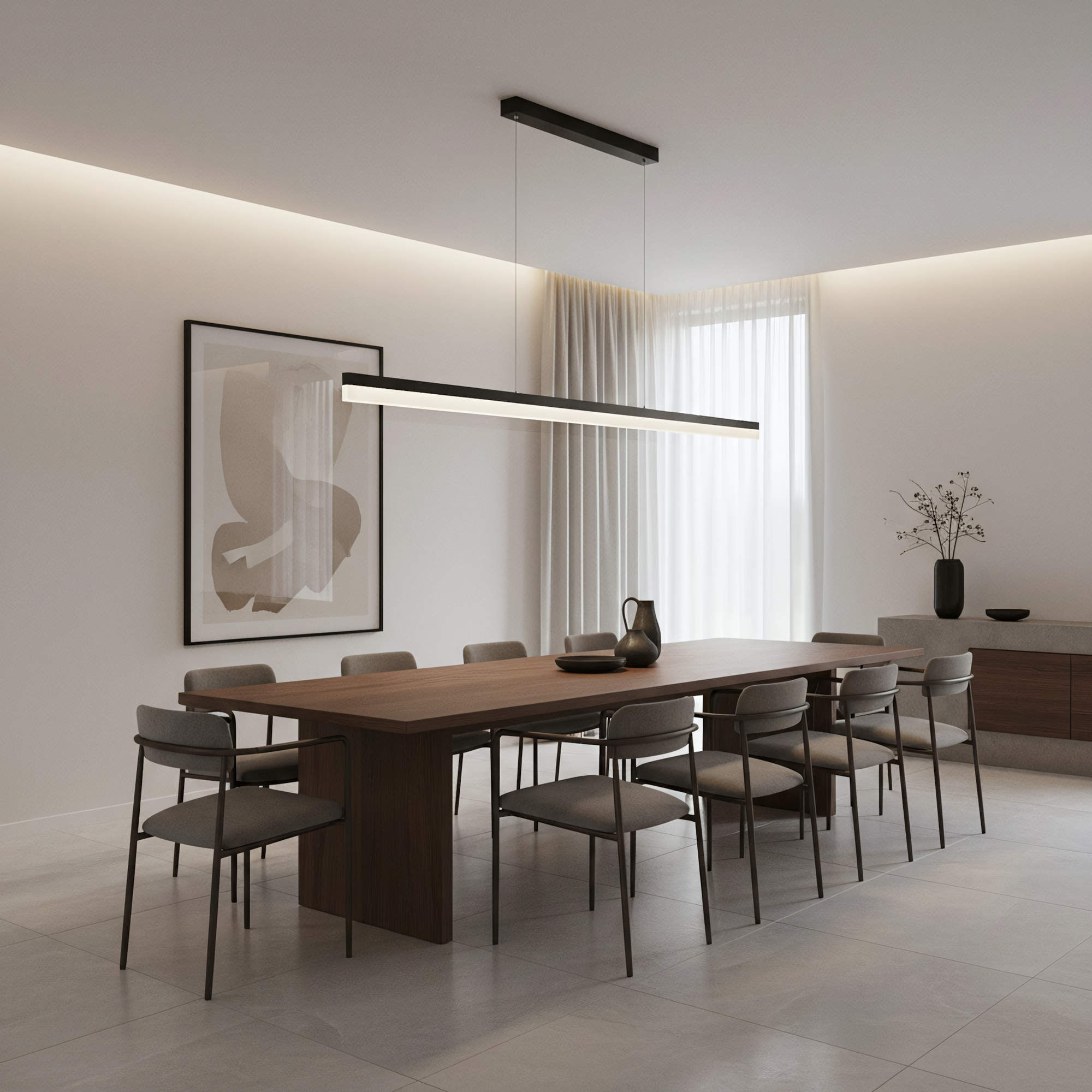 Lampa Wisząca Led App1695-cp 200 Cm Czarna  3