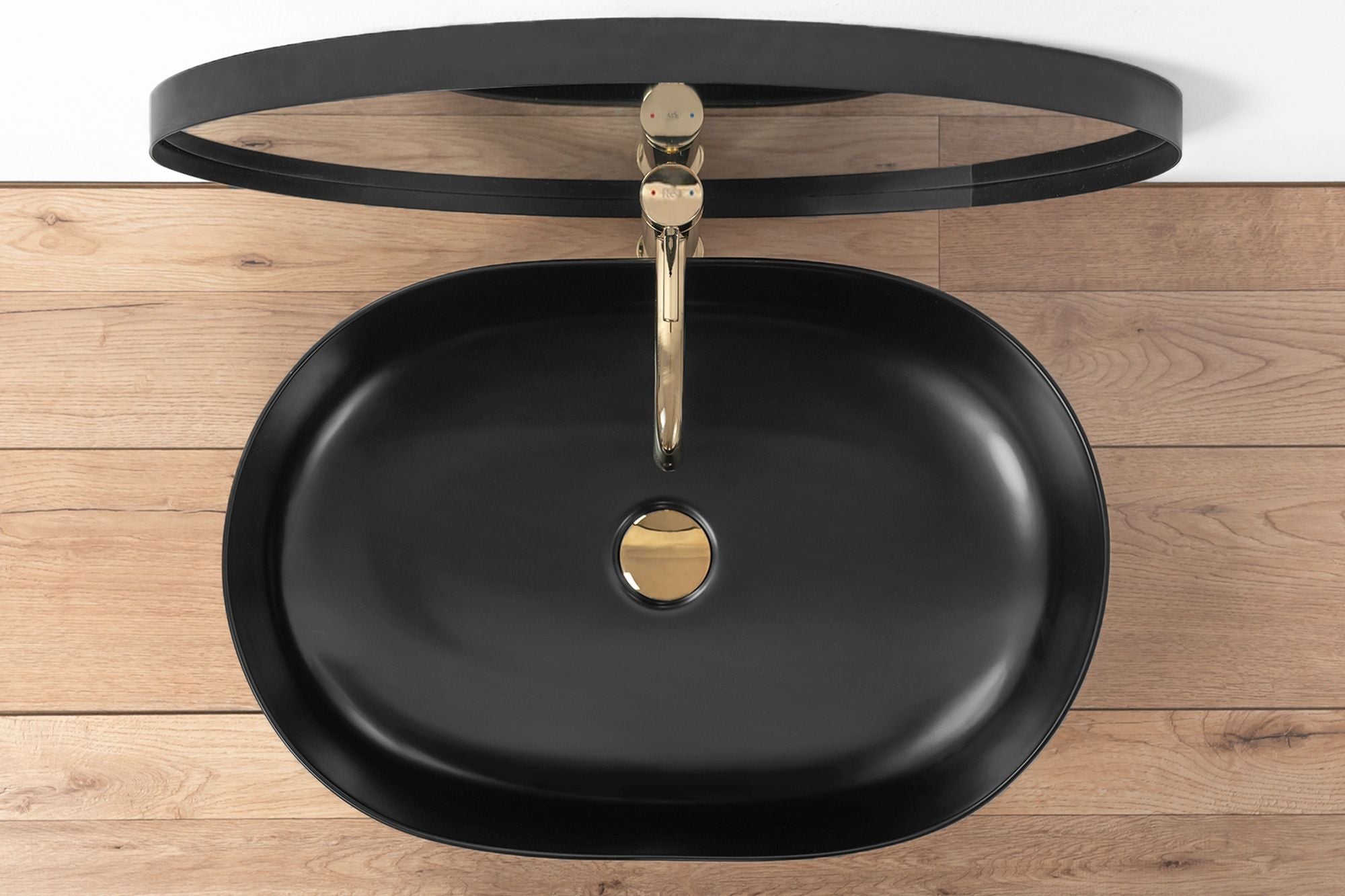 Umywalka Nablatowa Rea Cleo 61 Black Mat
