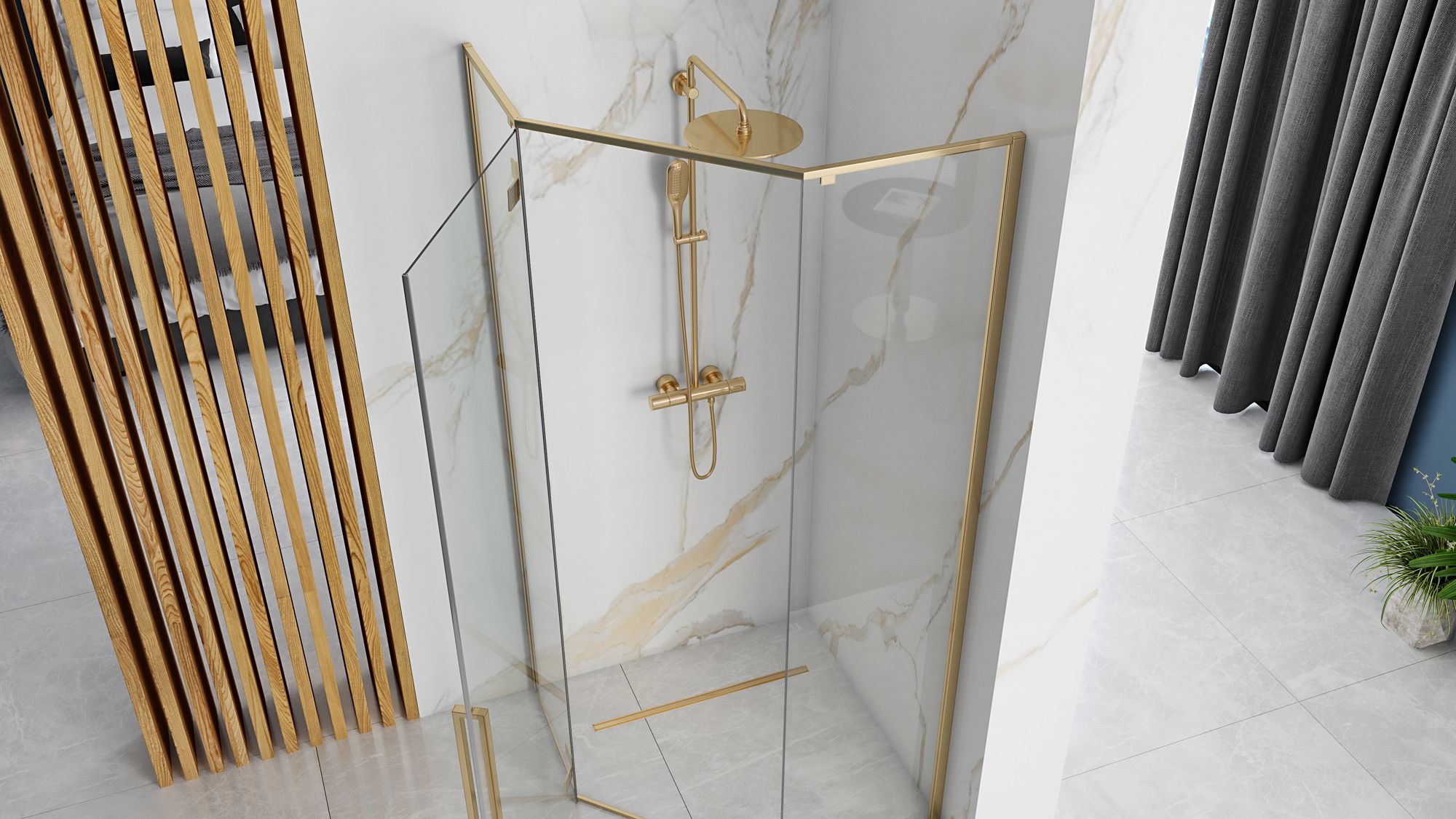 Kabina Prysznicowa Rea DIAMOND 90x90 GOLD