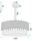 Lampa sufitowa wisząca APP1657-8CP Czarna  9