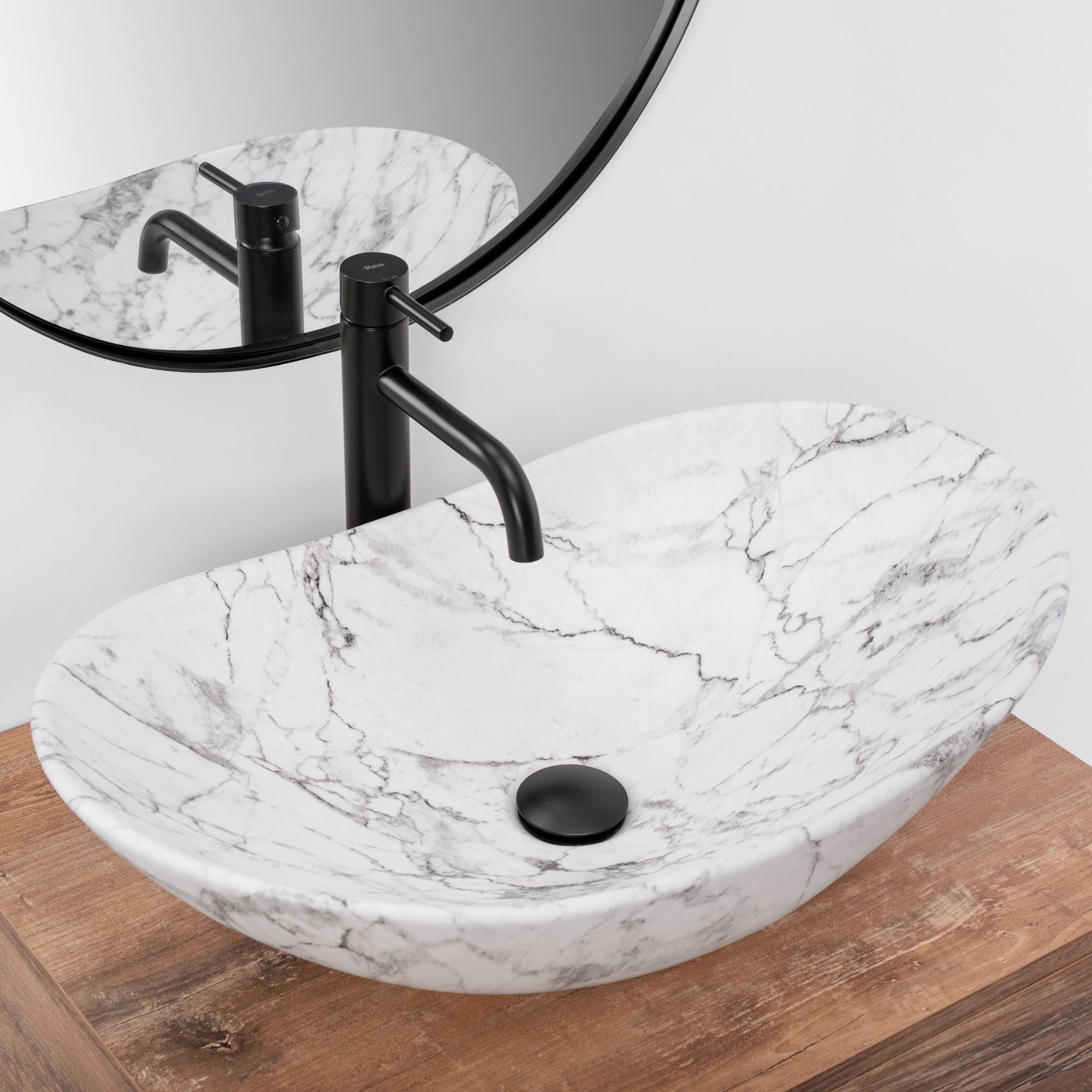Umywalka nablatowa Rea Royal Statuario Marble Matt