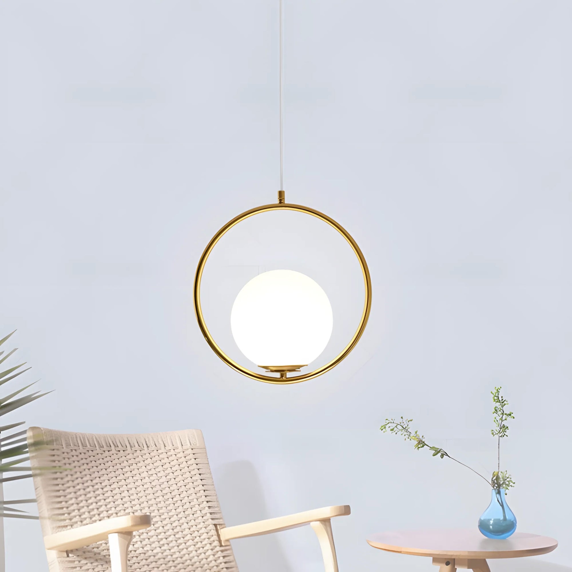 Lampa Sufitowa Wisząca Szklana Kula G109-1w Złota  5