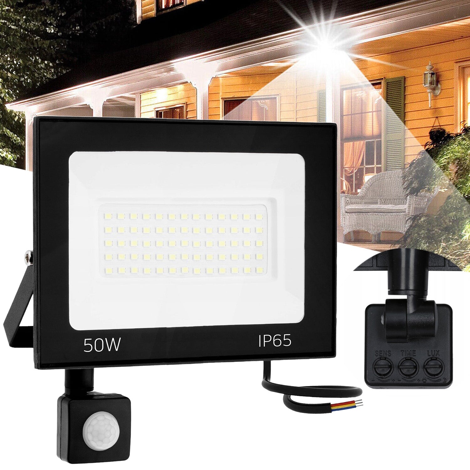 Halogen LED natynkowy z czujnikiem 50W RSL008-50NS Neutralna 4500K 1