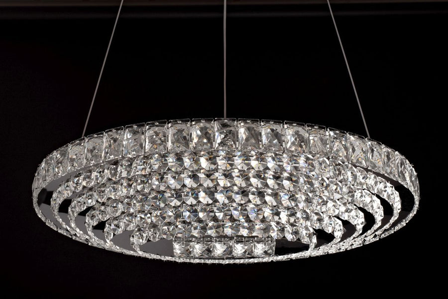 Kryształowa Lampa Sufitowa Owalna LED APP775-1CP