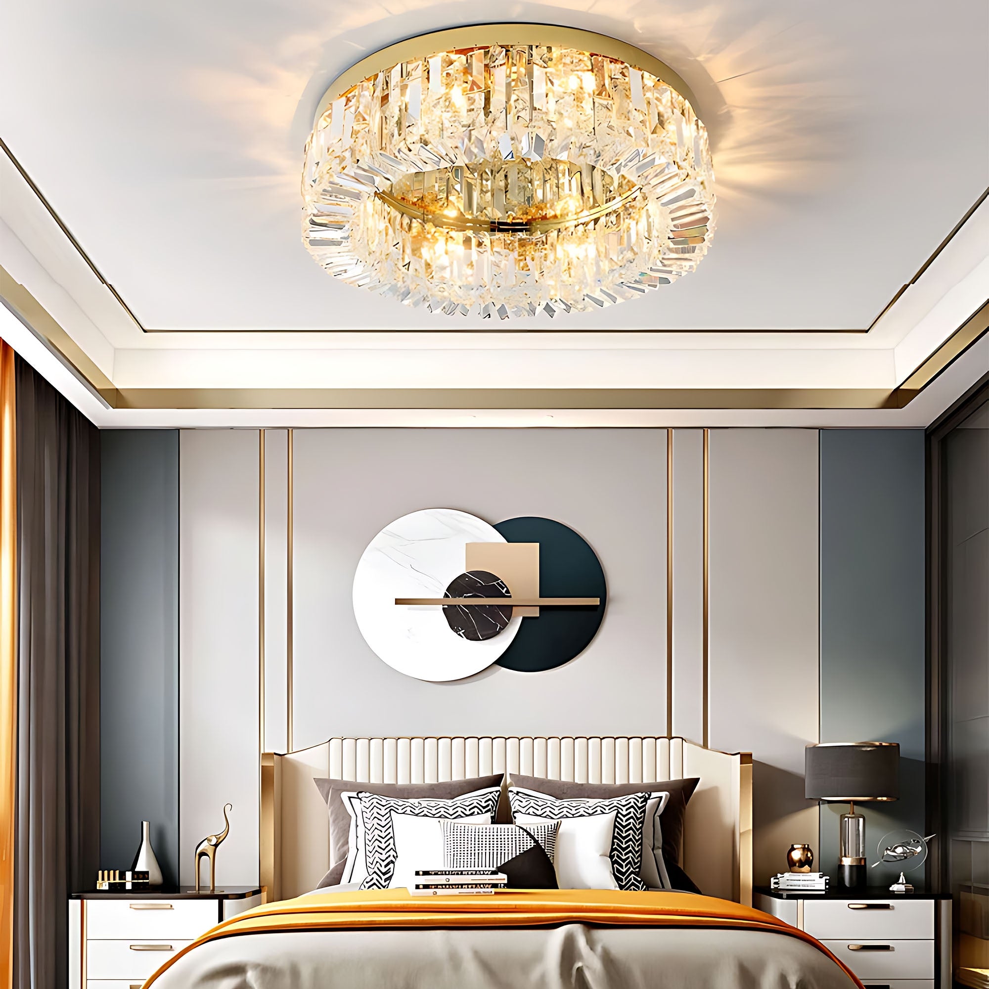 LAMPA KRYSZTAŁOWA PLAFON APP1728-6C 50 cm ZŁOTA  12