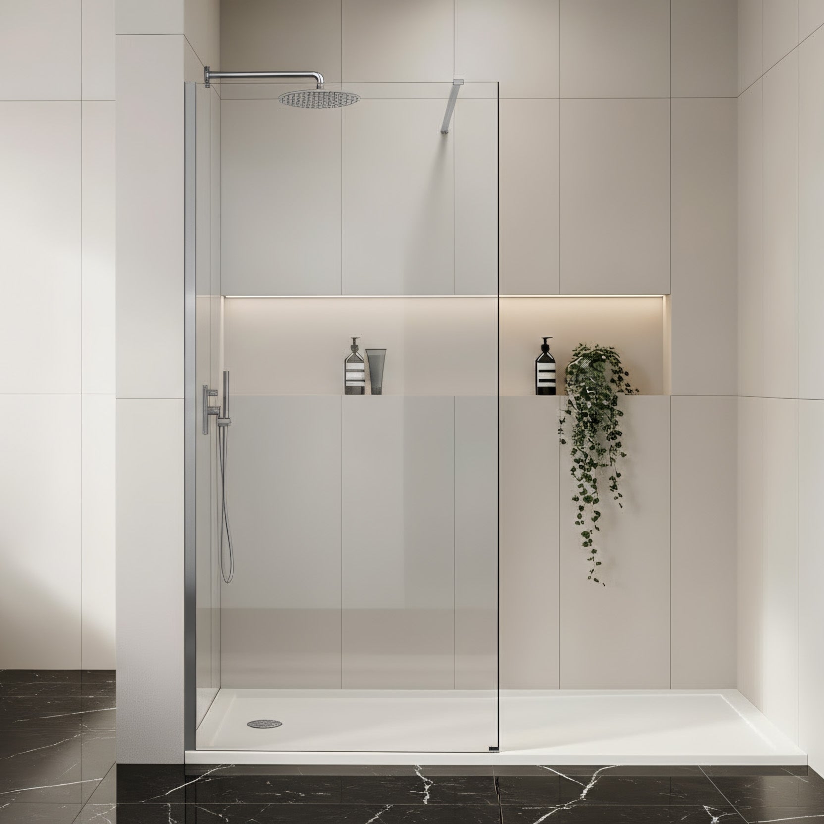 Kabina Prysznicowa Walk-in Rea Flexi Transparent / Chrome 80  2