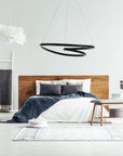 Lampa Sufitowa Wisząca Loop LED + Pilot APP796-cp Czarna