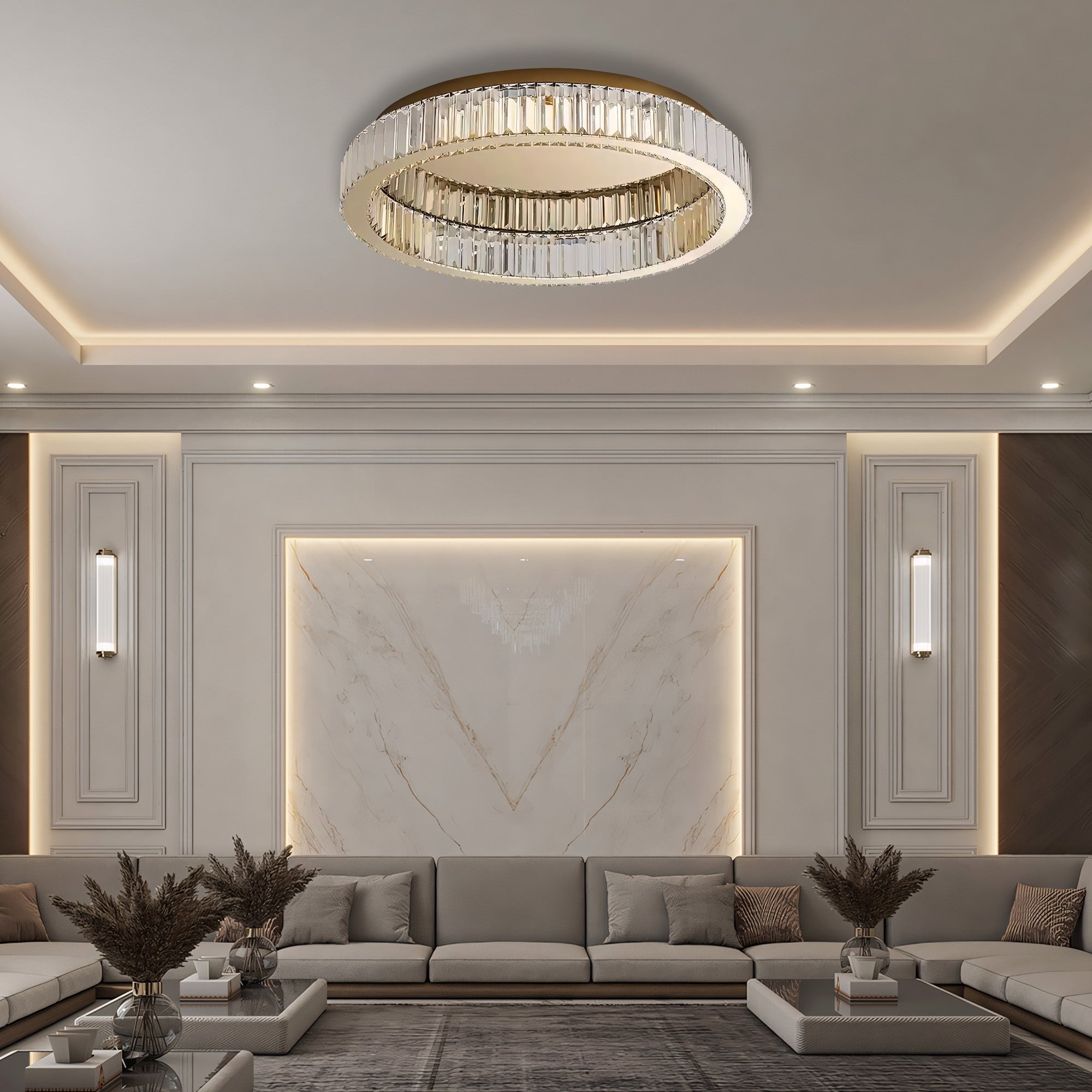 Lampa Kryształowa Plafon App1721-c 50 Cm Złota  5