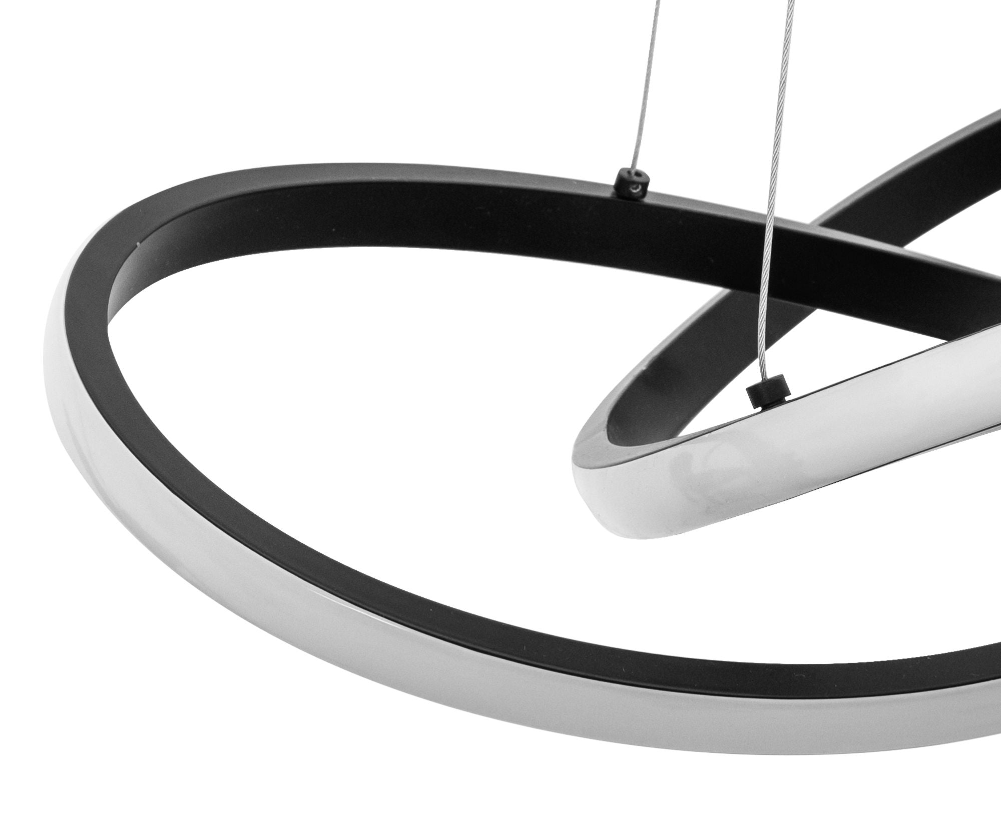 Lampa sufitowa nowoczesna LED + PILOT APP799-CP Twist Czarna