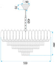 Lampa Wisząca Z Kryształami G049-cp 60cm  10