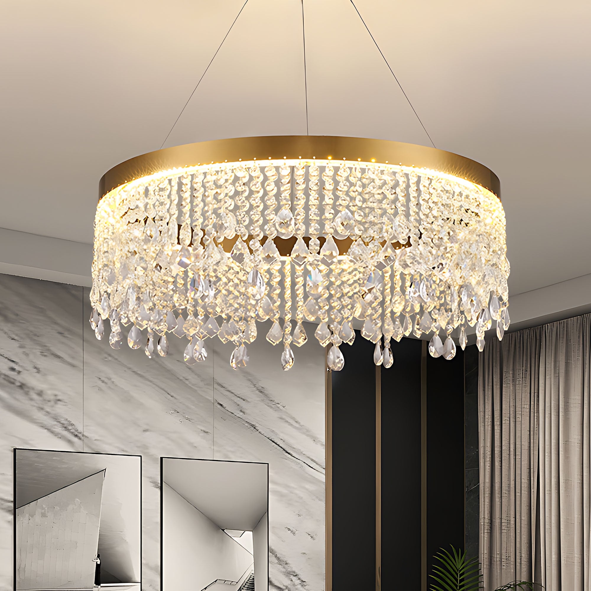 Lampa Sufitowa Wisząca Led APP1731-1CP Złota 60cm  14