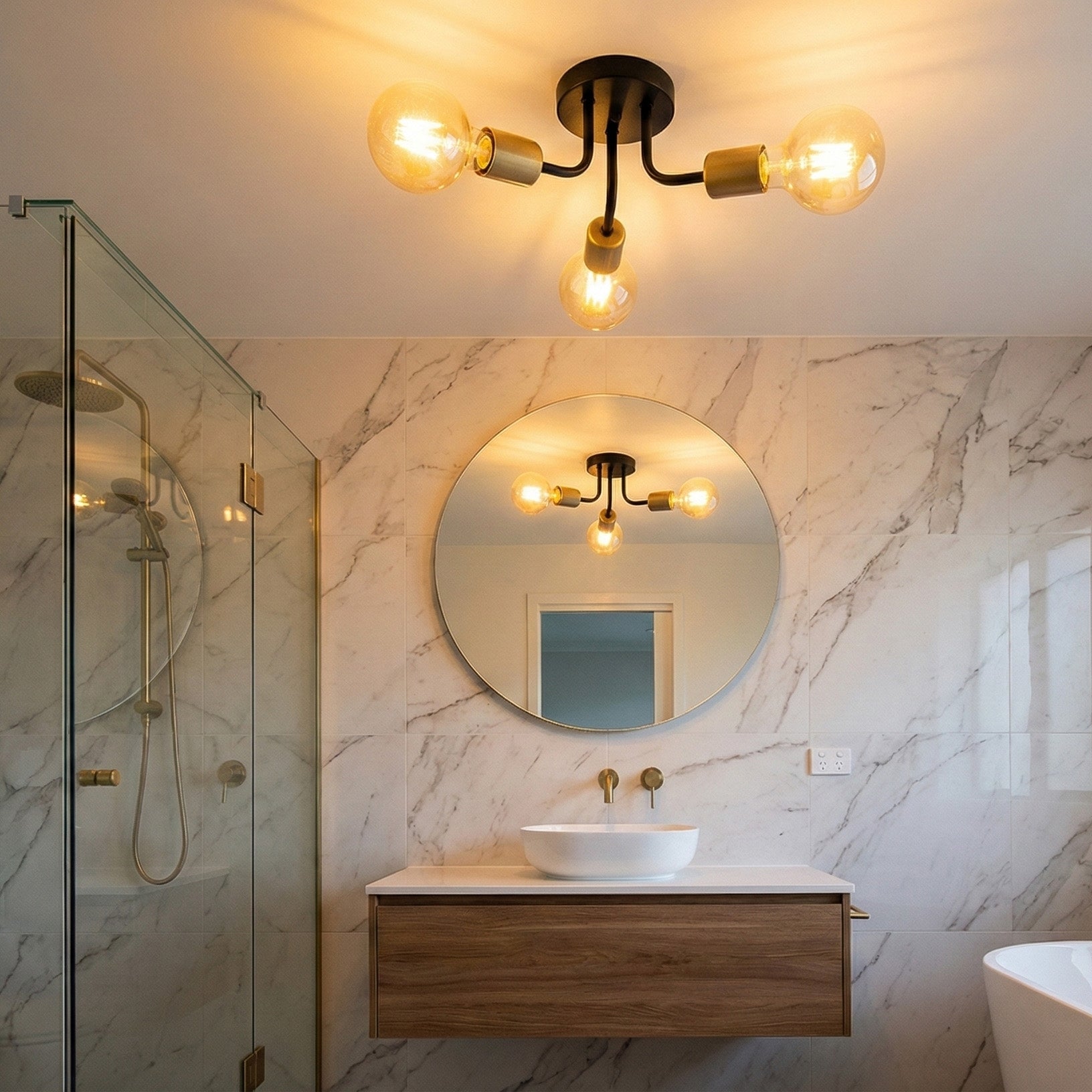 Lampa Wisząca APP1117-3C Czarno Złota  8
